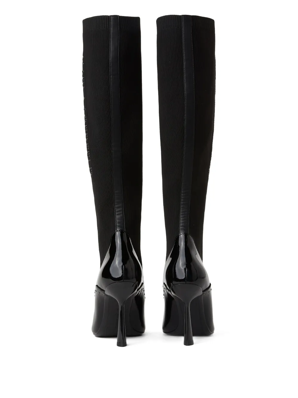 Karl Lagerfeld 100 mm knielaarzen met microstuds Zwart