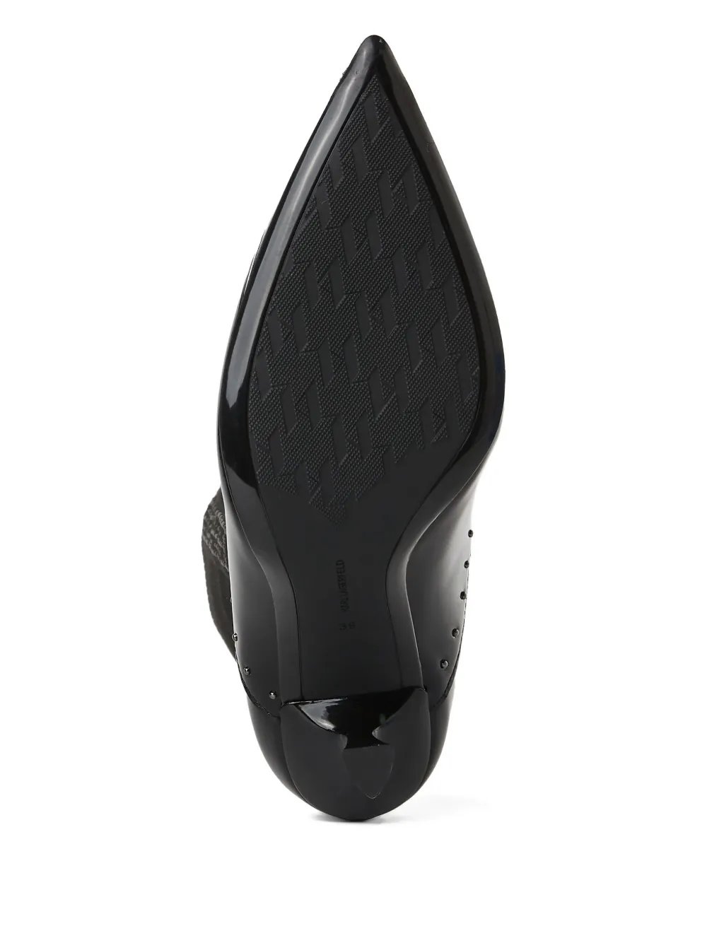 Karl Lagerfeld 100 mm knielaarzen met microstuds Zwart