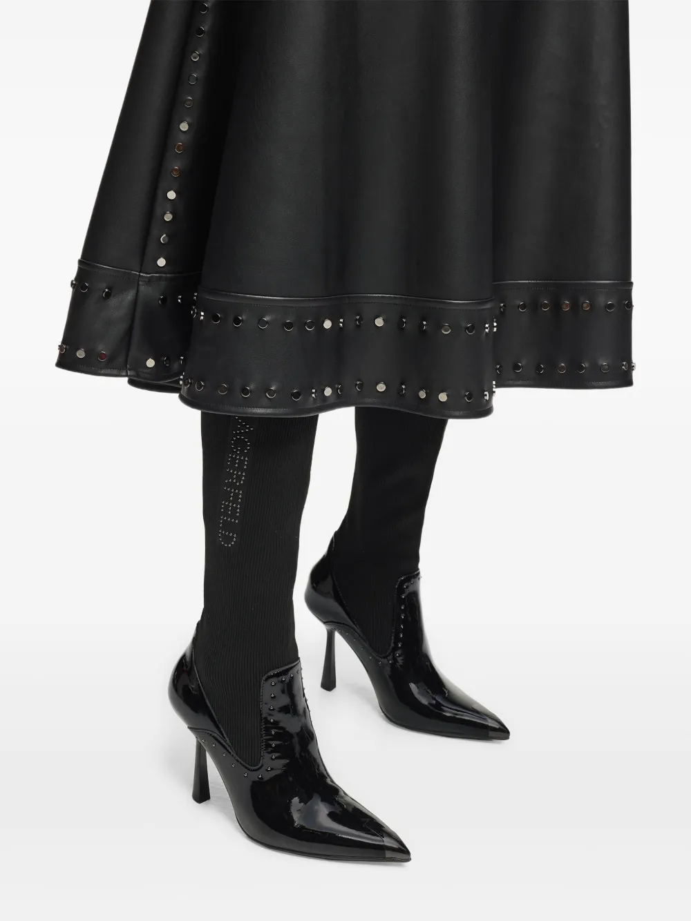 Karl Lagerfeld 100 mm knielaarzen met microstuds Zwart