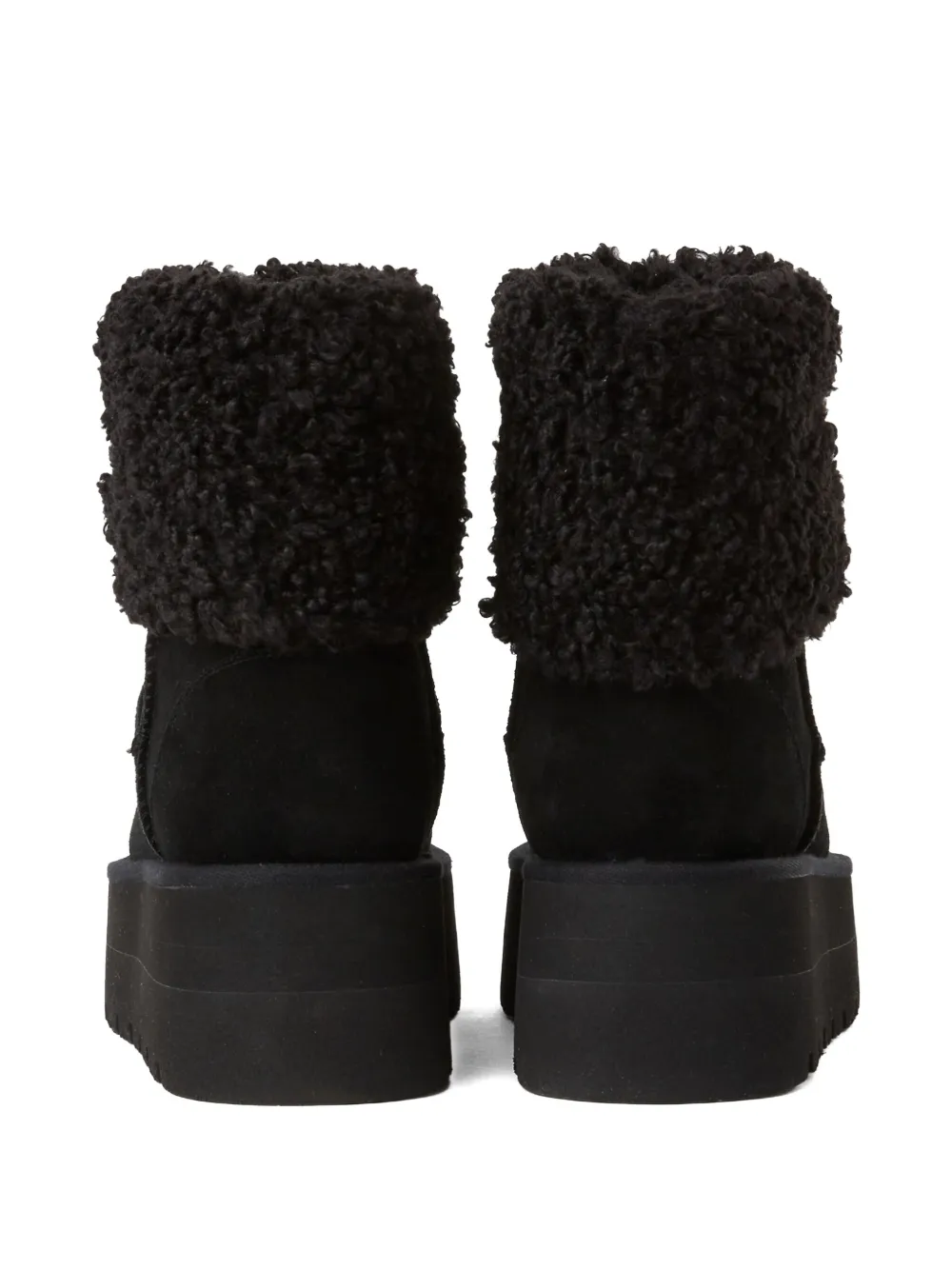 Karl Lagerfeld Enkellaarzen met plateauzool en lammy cuffs Zwart