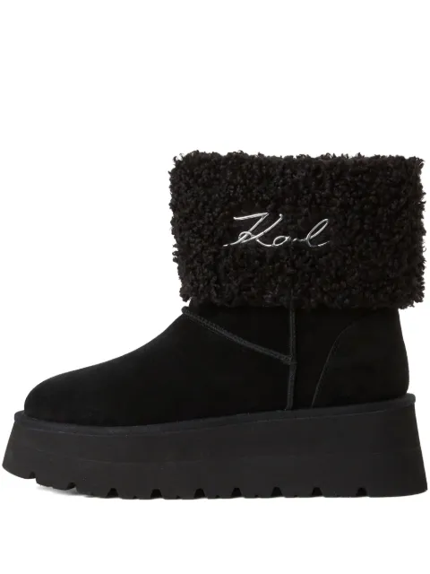 Karl Lagerfeld platform shearling-cuff ankle boots