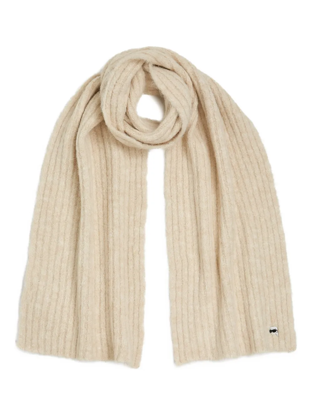 Karl Lagerfeld Geribbelde sjaal - Beige
