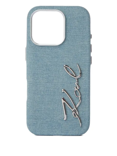 Karl Lagerfeld Jeans Signature-logo denim iPhone case