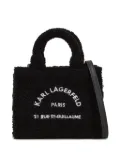 Karl Lagerfeld mini Rue St-Guillaume shearling tote bag - Black