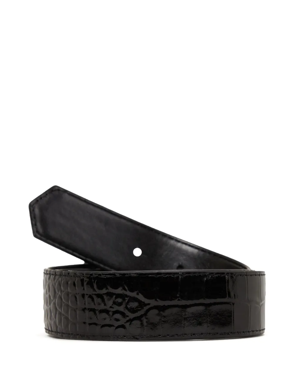 Karl Lagerfeld K/autograph Crocodile-embossed Belt In Black