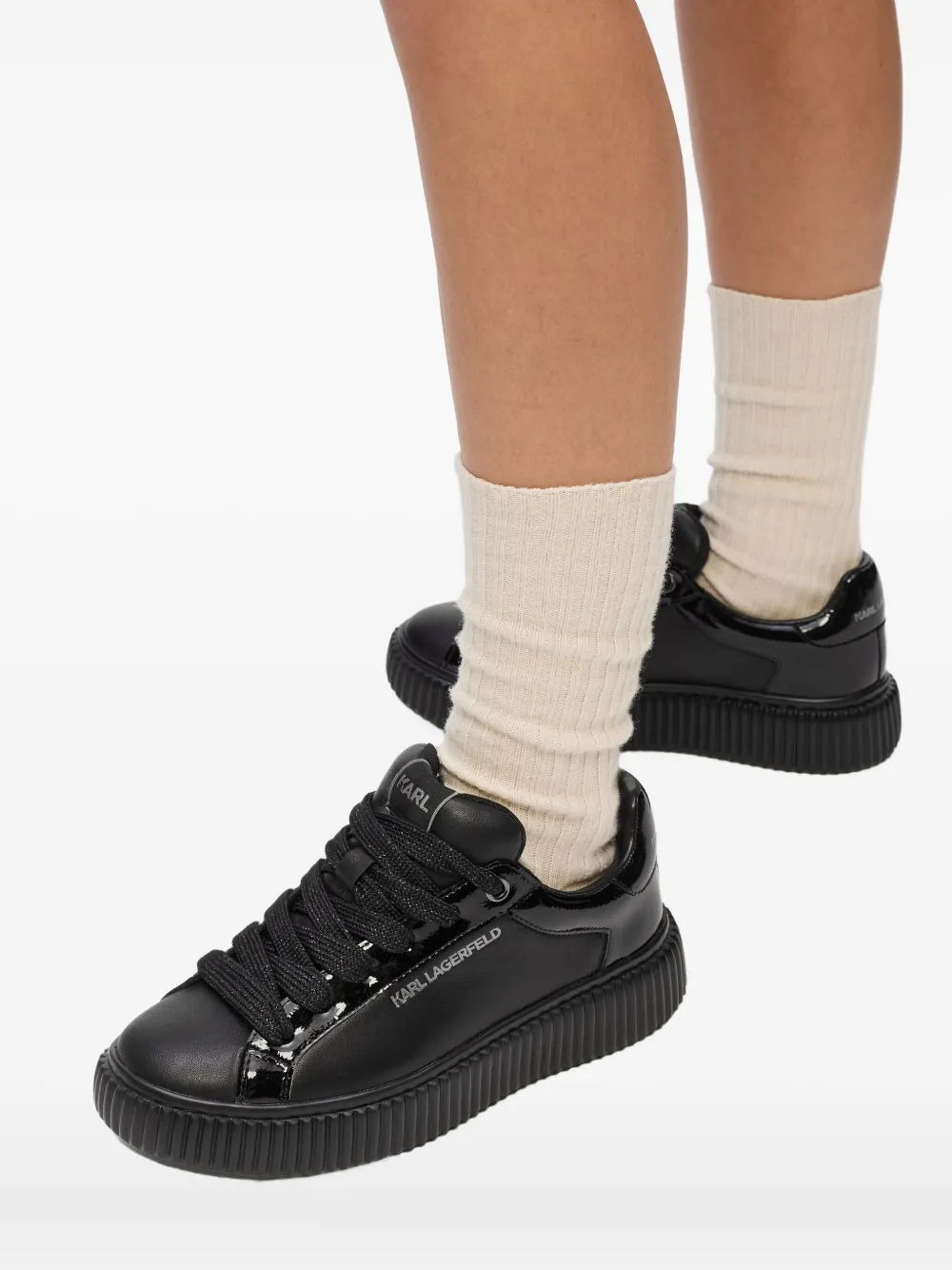 Karl Lagerfeld Sneakers met plateauzool Zwart
