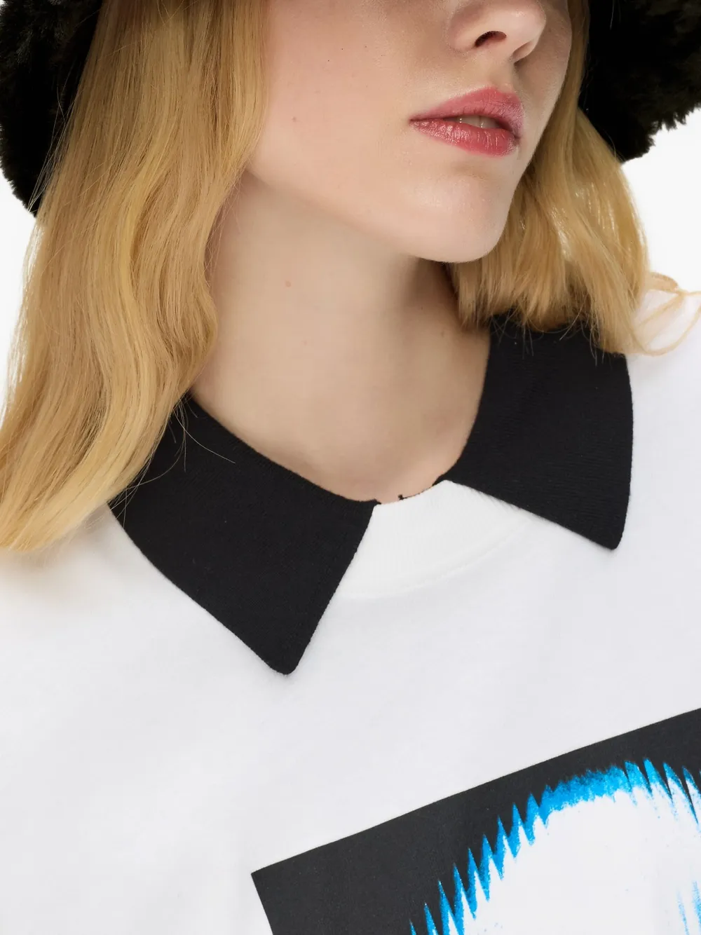 Karl Lagerfeld Jeans Vissershoed met imitatiebont Zwart