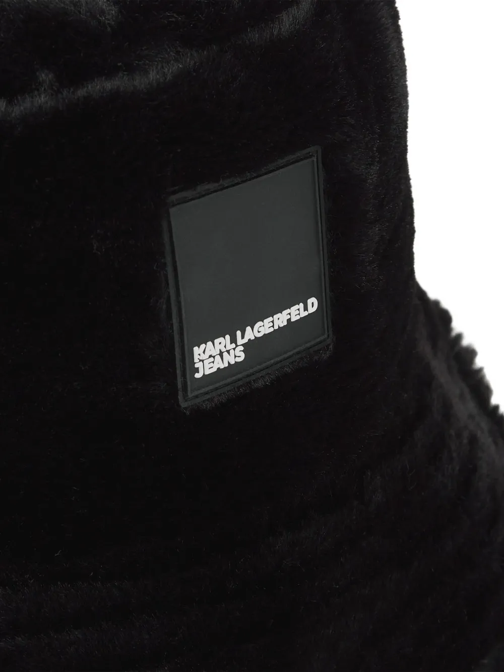 Karl Lagerfeld Jeans Vissershoed met imitatiebont Zwart