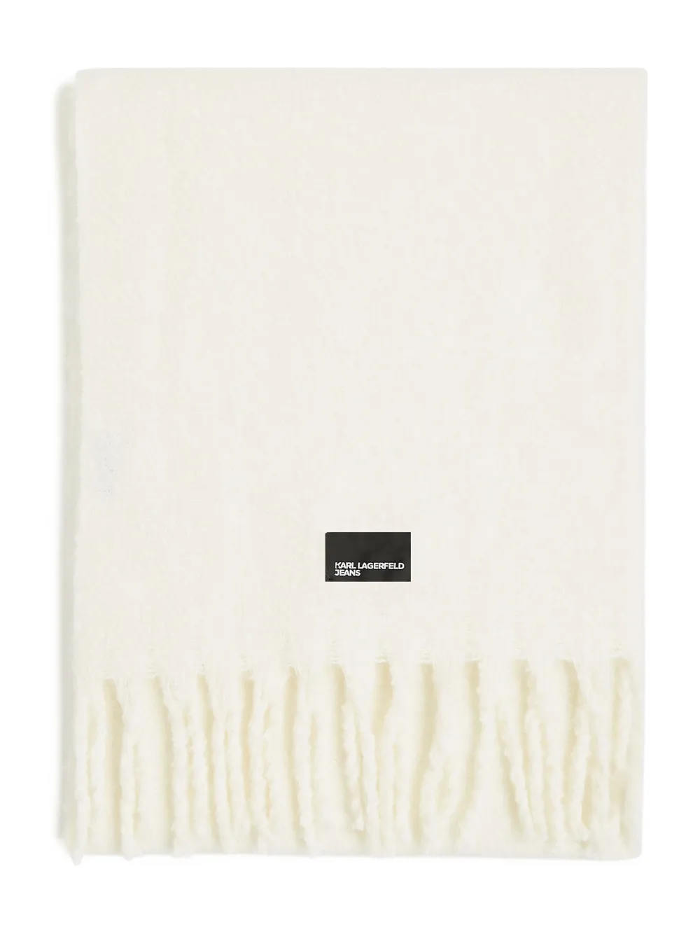 Karl Lagerfeld Jeans fringed furry scarf | Neutrals | Image 1