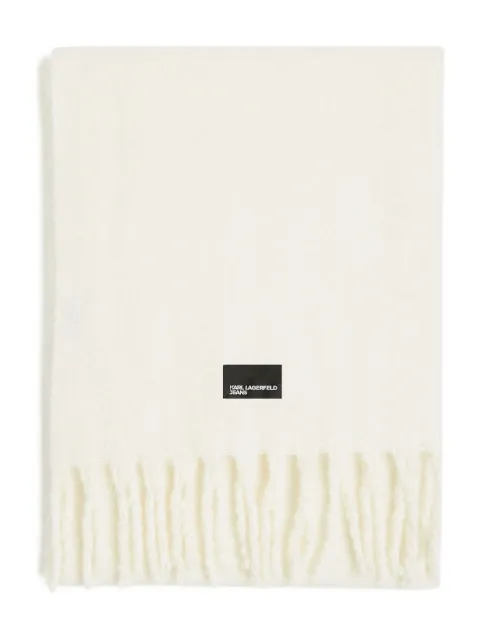 Karl Lagerfeld Jeans fringed furry scarf