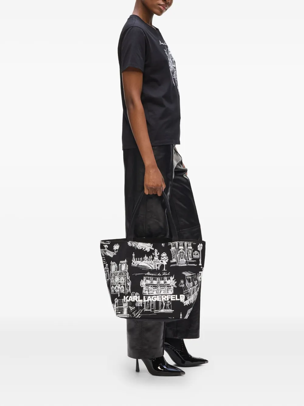 Karl Lagerfeld K/Sketch omkeerbare shopper - Zwart