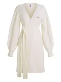 Karl Lagerfeld fleece wrap loungewear cardigan - White
