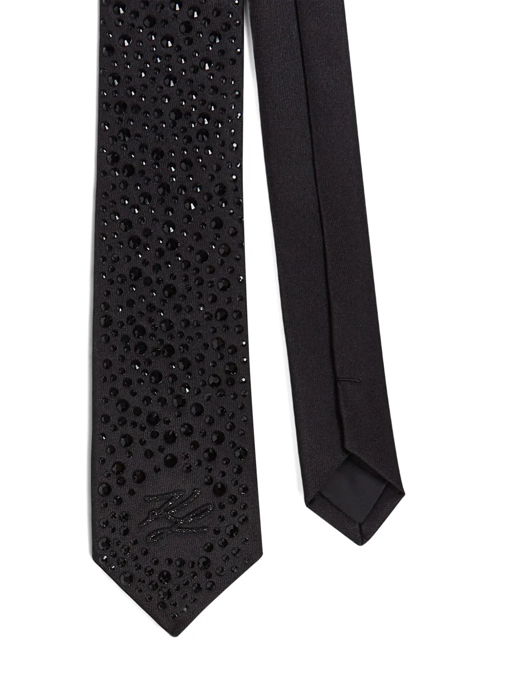 Karl Lagerfeld K/autograph Rhinestone Tie In Black
