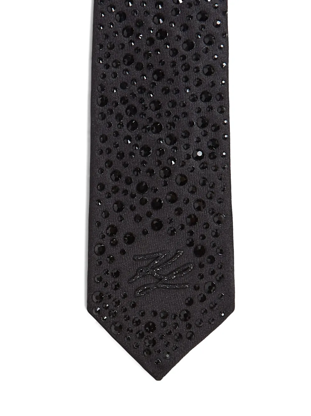 Karl Lagerfeld K/autograph Rhinestone Tie In Black