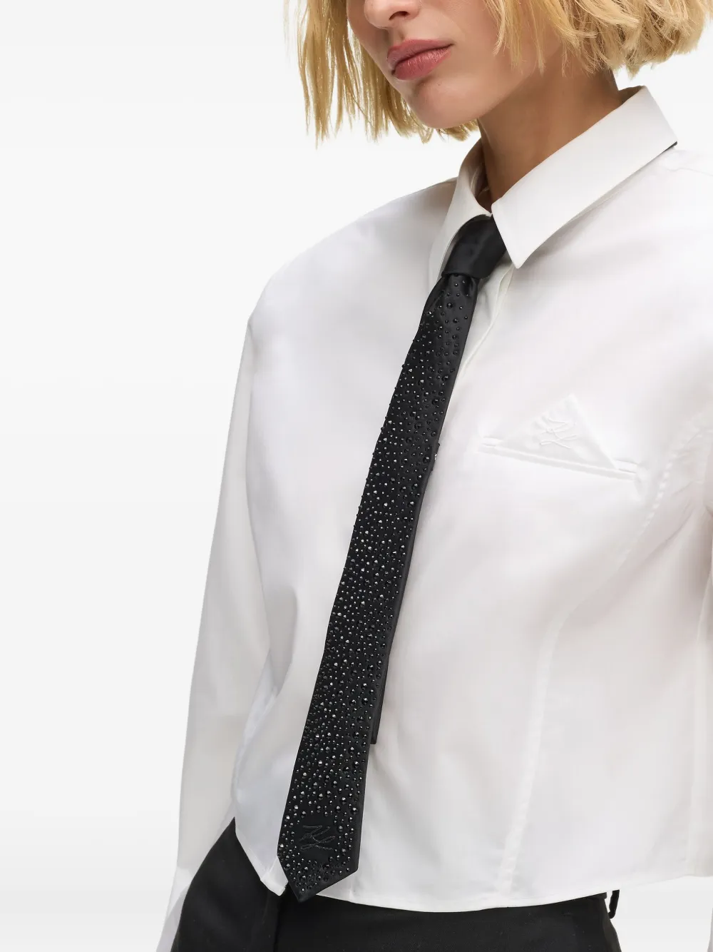 Karl Lagerfeld K Autograph stropdas met stras Zwart