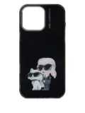 Karl Lagerfeld Aquarelle Choupette logo iPhone 16 pro max case - Black