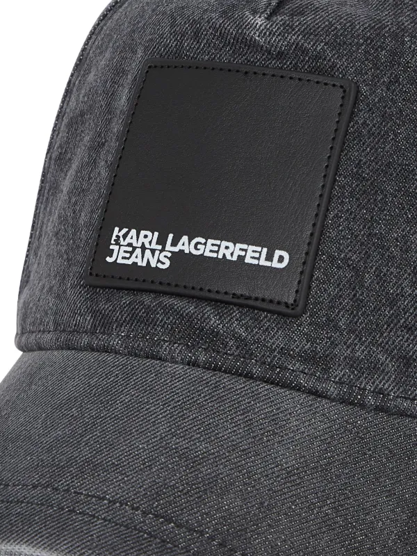 Karl Lagerfeld Denim Cap with Black Leather Patch NWOT Karl Lagerfeld Paris Women main image 2
