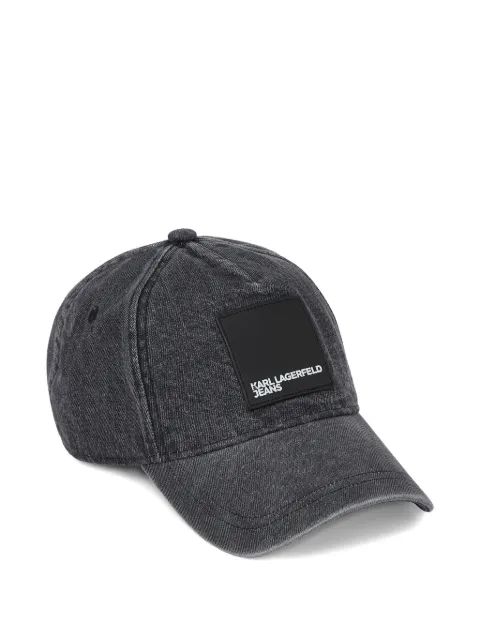 Karl Lagerfeld Jeans logo-patch denim cap hat