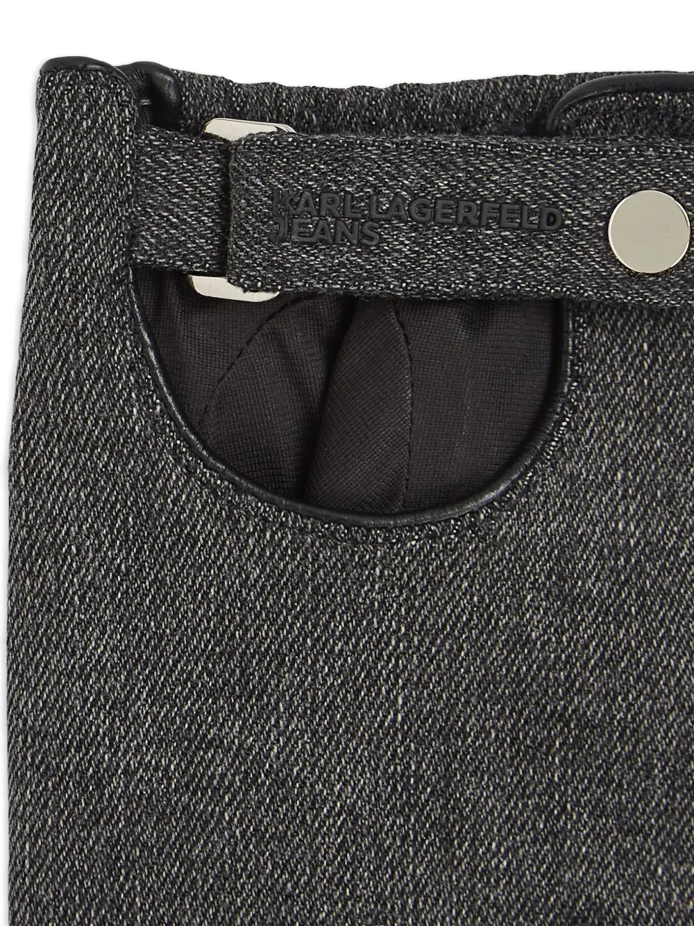 Karl Lagerfeld Jeans Denim vingerloze handschoenen Zwart