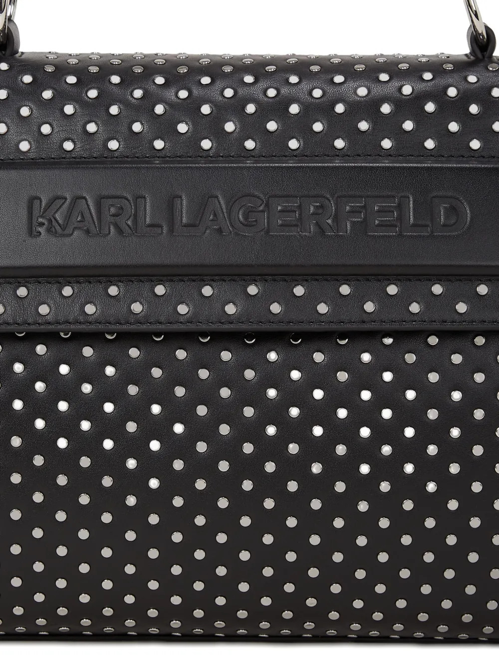Karl Lagerfeld Ikon K/stud-embellished Top-handle Bag In Black