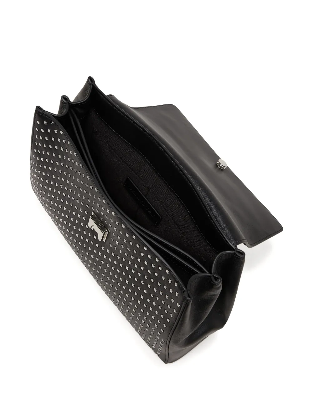 Karl Lagerfeld Ikon K/stud-embellished Top-handle Bag In Black