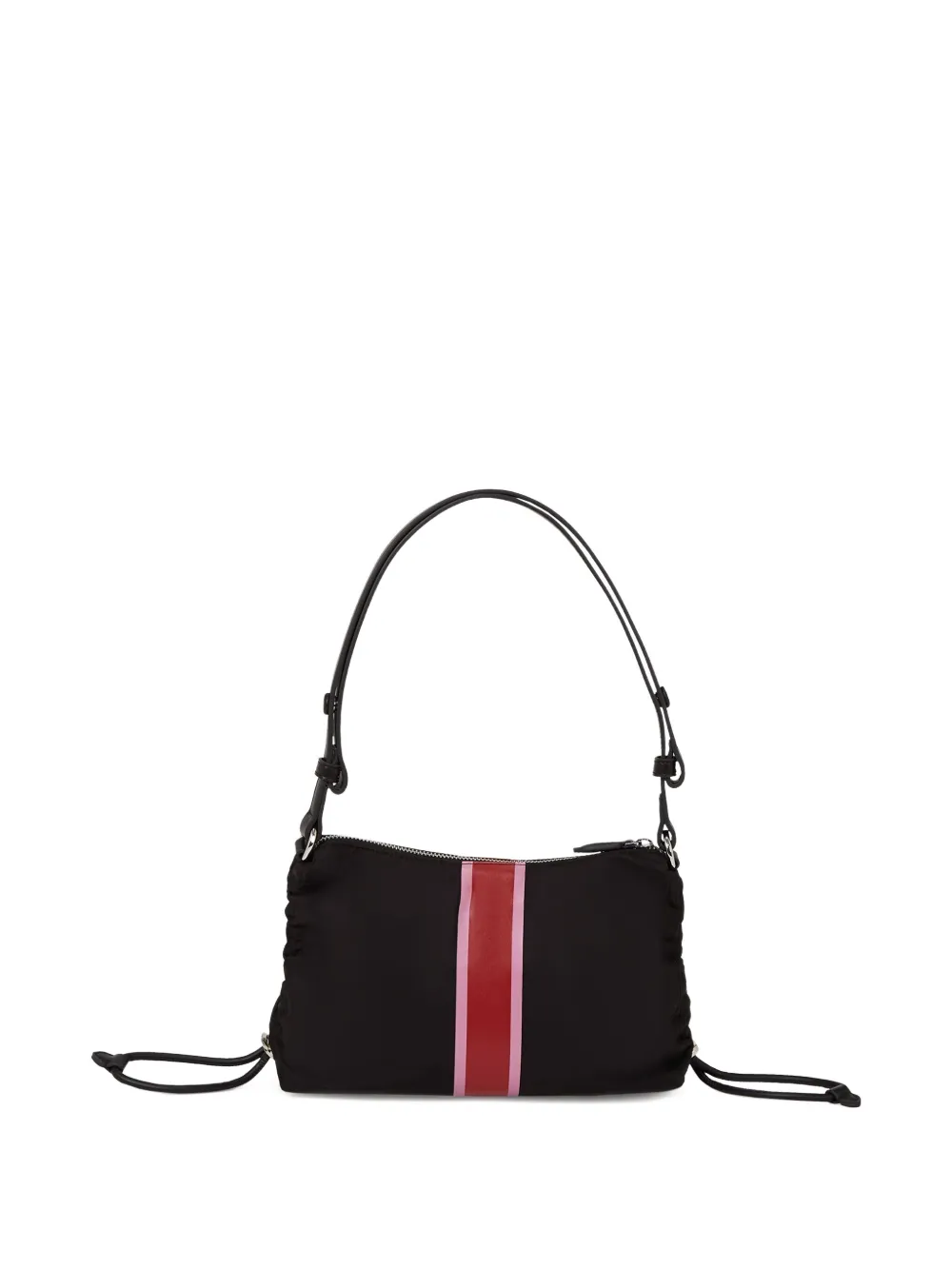 Karl Lagerfeld Ikon schoudertas met logostreep en trekkoord Zwart