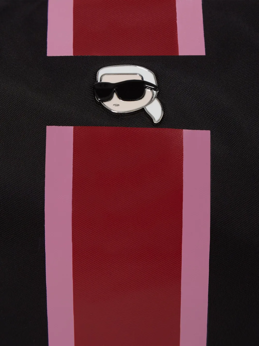 Karl Lagerfeld Ikon schoudertas met logostreep en trekkoord Zwart