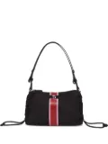 Karl Lagerfeld Ikon-logo stripe drawstring shoulder bag - Black