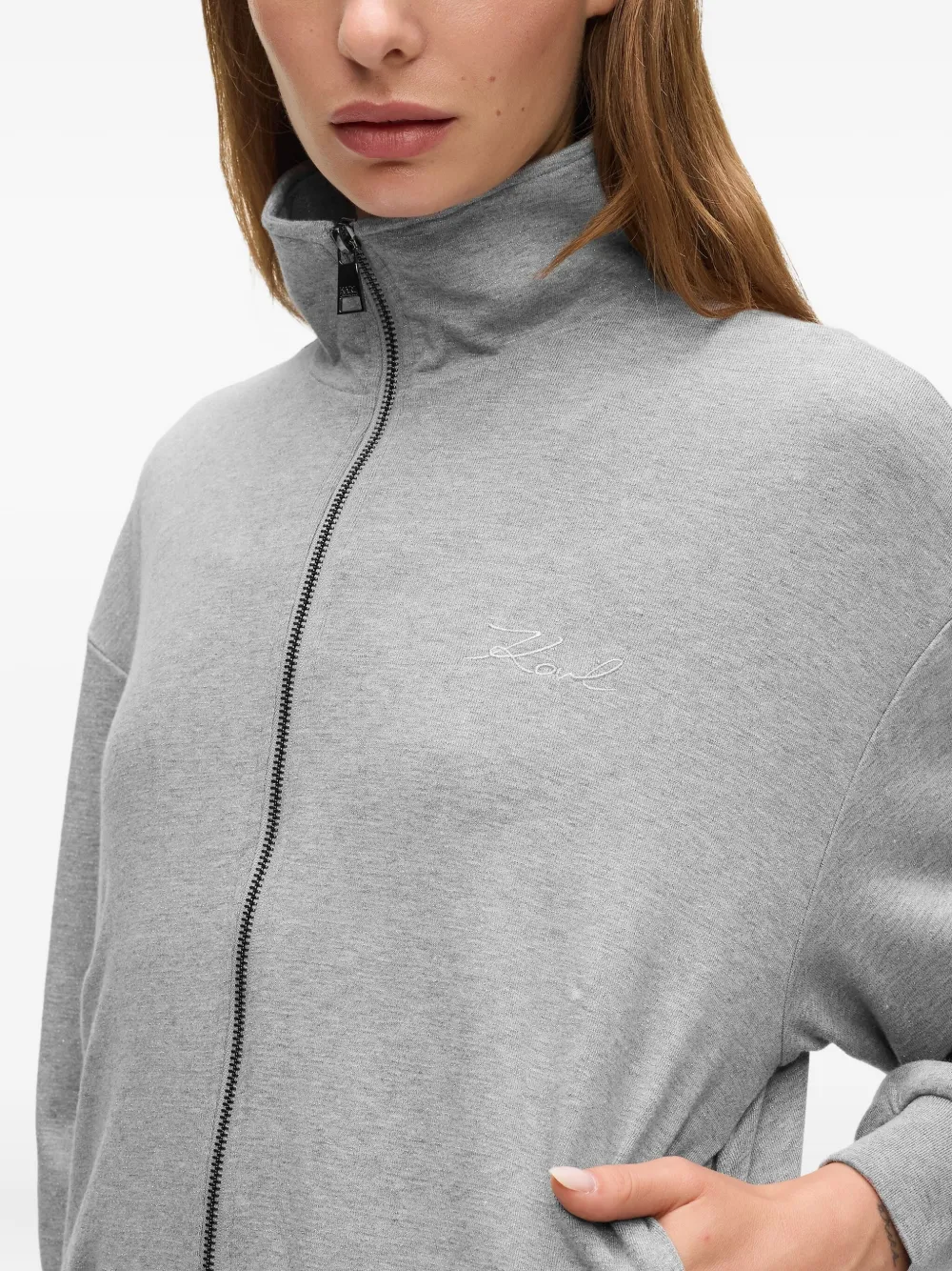 Karl Lagerfeld Top met rits Grijs