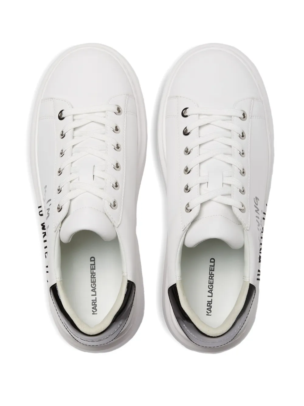 Karl Lagerfeld Jeans Sneakers met plateauzool en tekst Wit