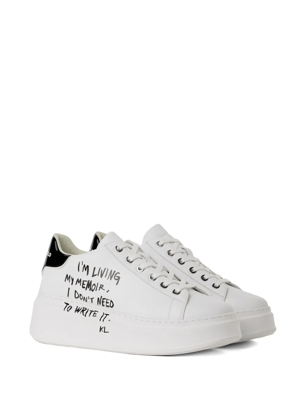 Karl Lagerfeld Jeans Sneakers met plateauzool en tekst Wit