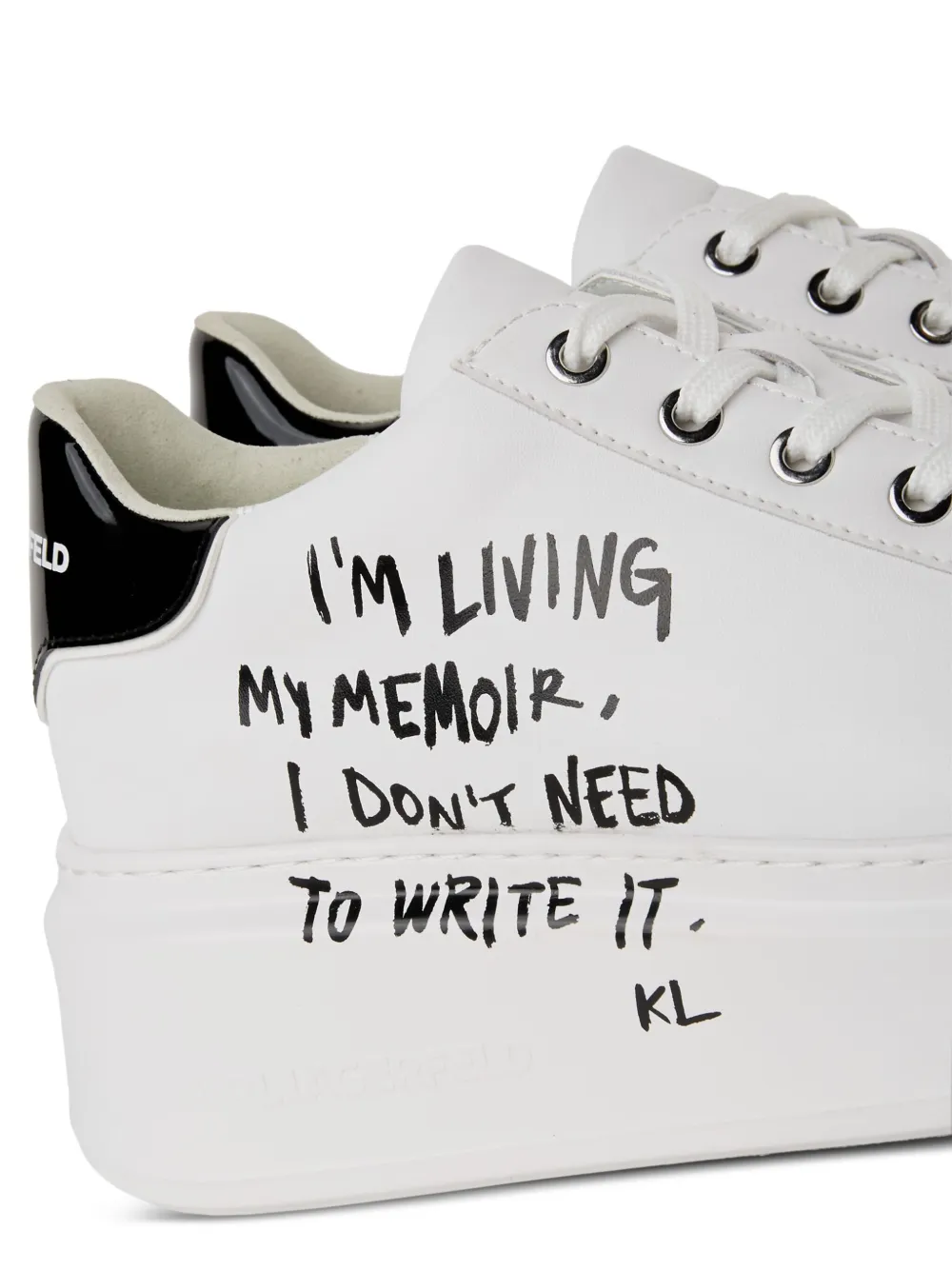 Karl Lagerfeld Jeans Sneakers met plateauzool en tekst Wit