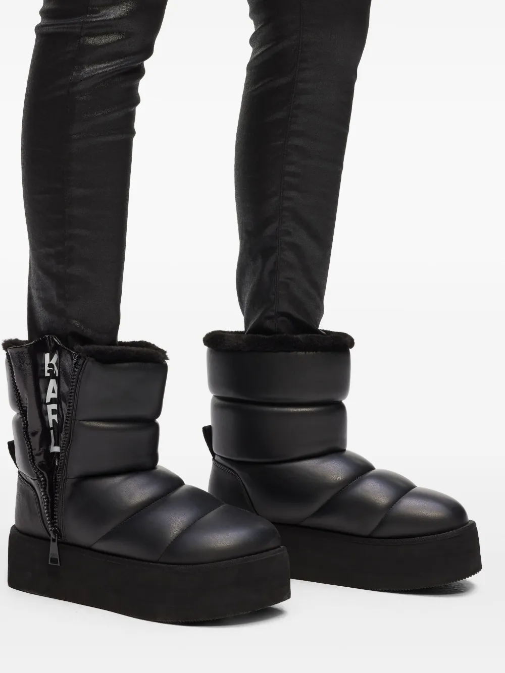 Karl Lagerfeld Jeans Gewatteerde laarzen met rits Zwart
