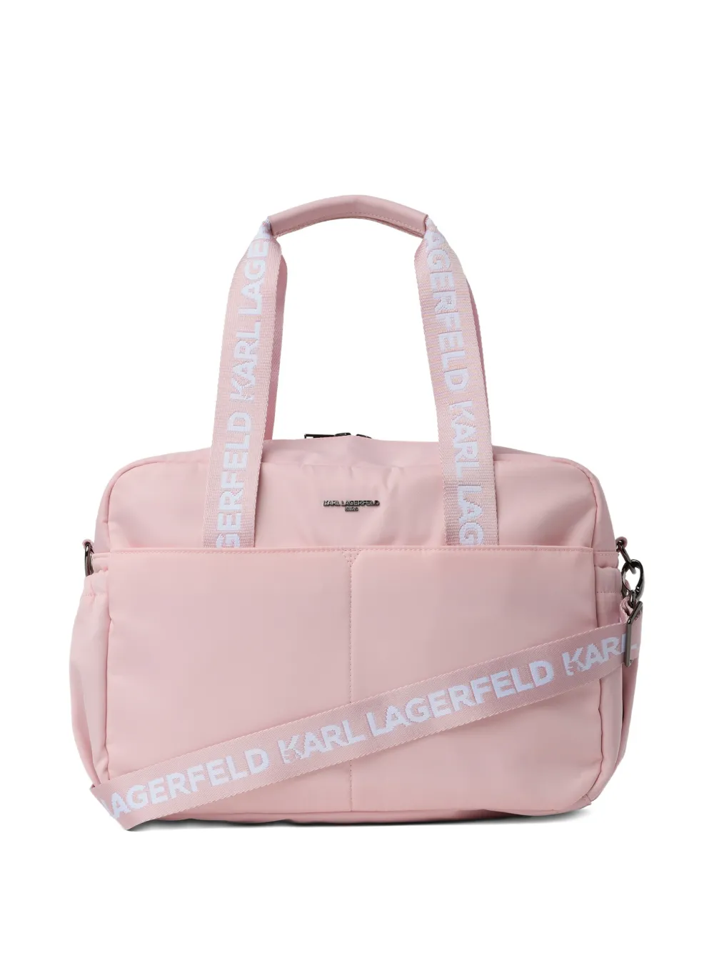 Karl Lagerfeld Kids Ikon logo-appliqu&eacute; changing bag - Roze