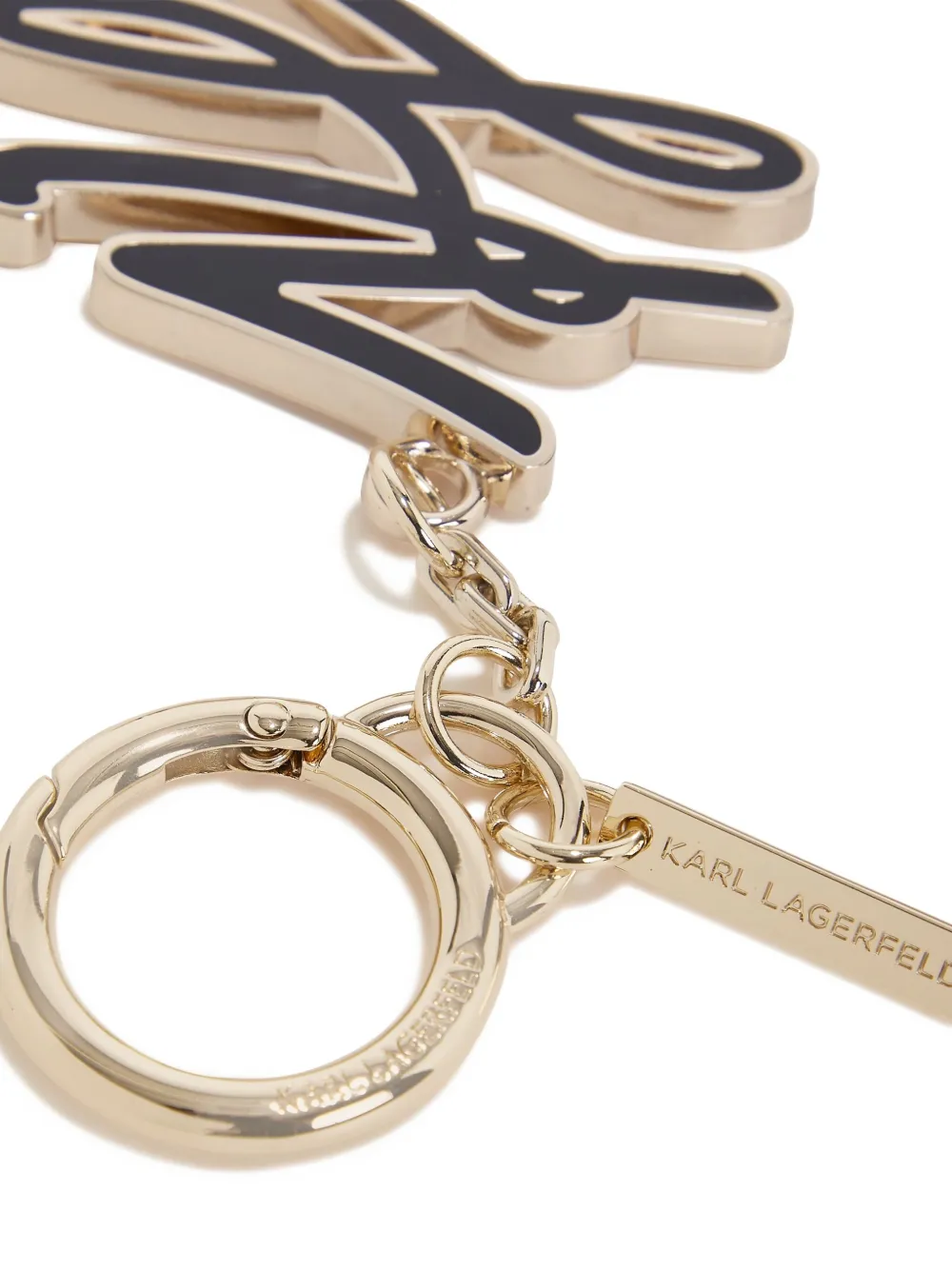 Karl Lagerfeld K Autograph geëmailleerde sleutelhanger Goud