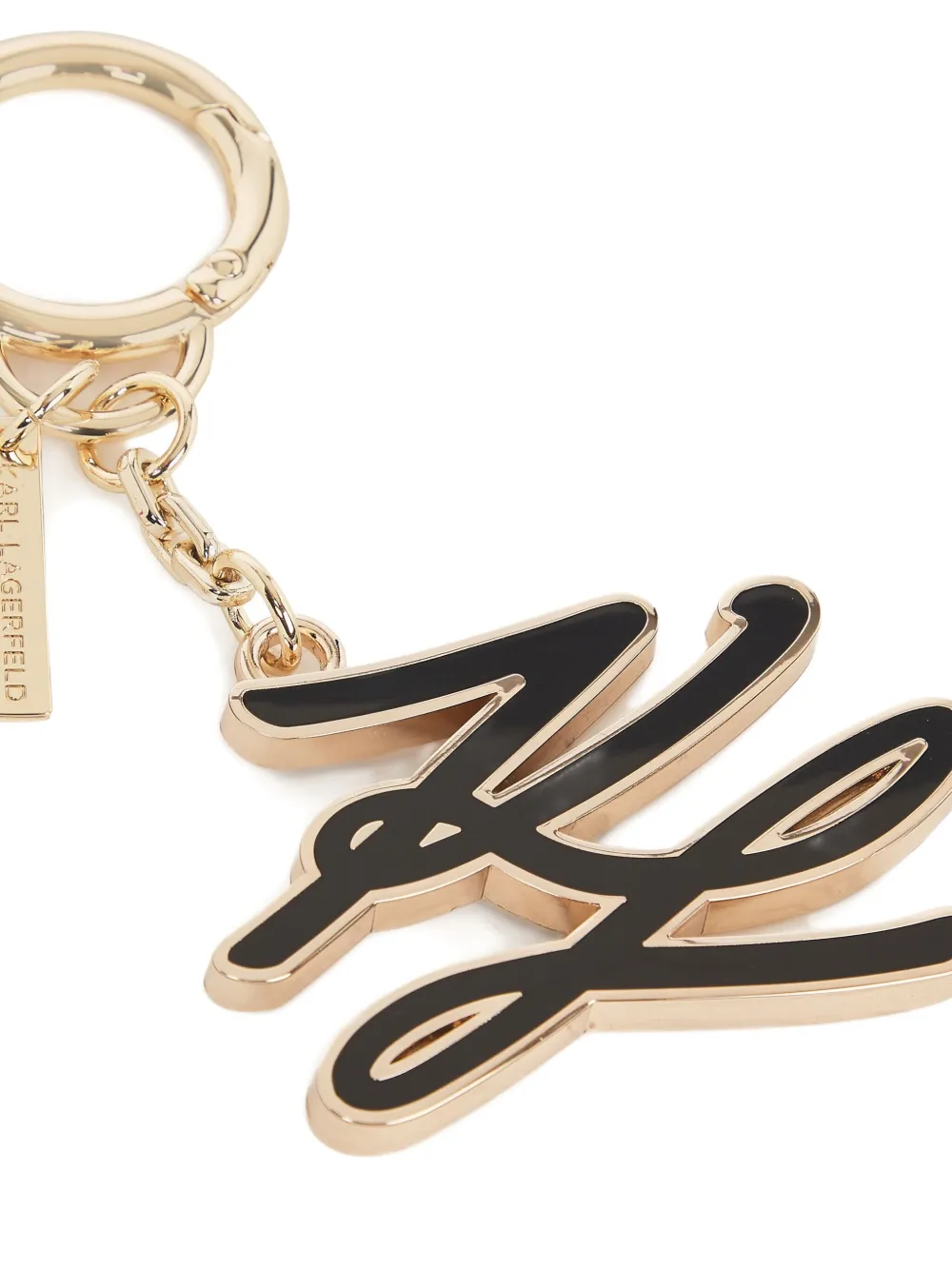 Karl Lagerfeld K Autograph geëmailleerde sleutelhanger Goud