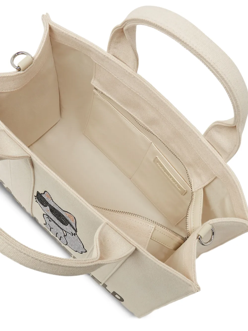Karl Lagerfeld Medium shopper verfraaid met kristallen Beige