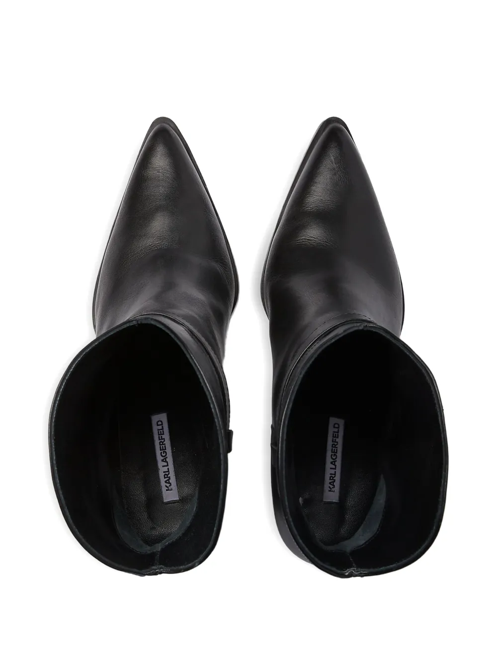 Karl Lagerfeld Jeans Kowboy Buckled Pointed-toe Boots In Black