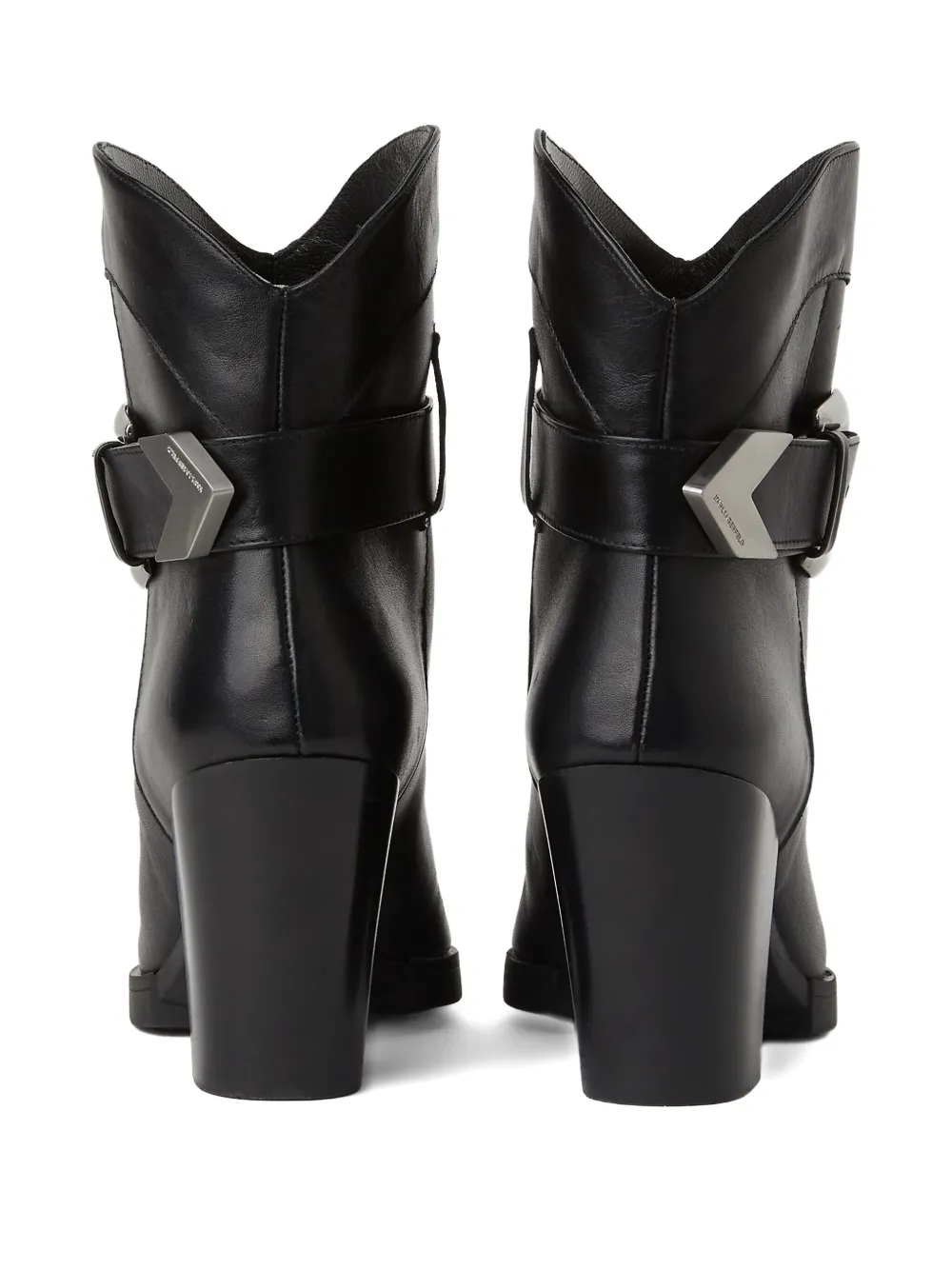 Karl Lagerfeld Jeans Kowboy Buckled Pointed-toe Boots In Black