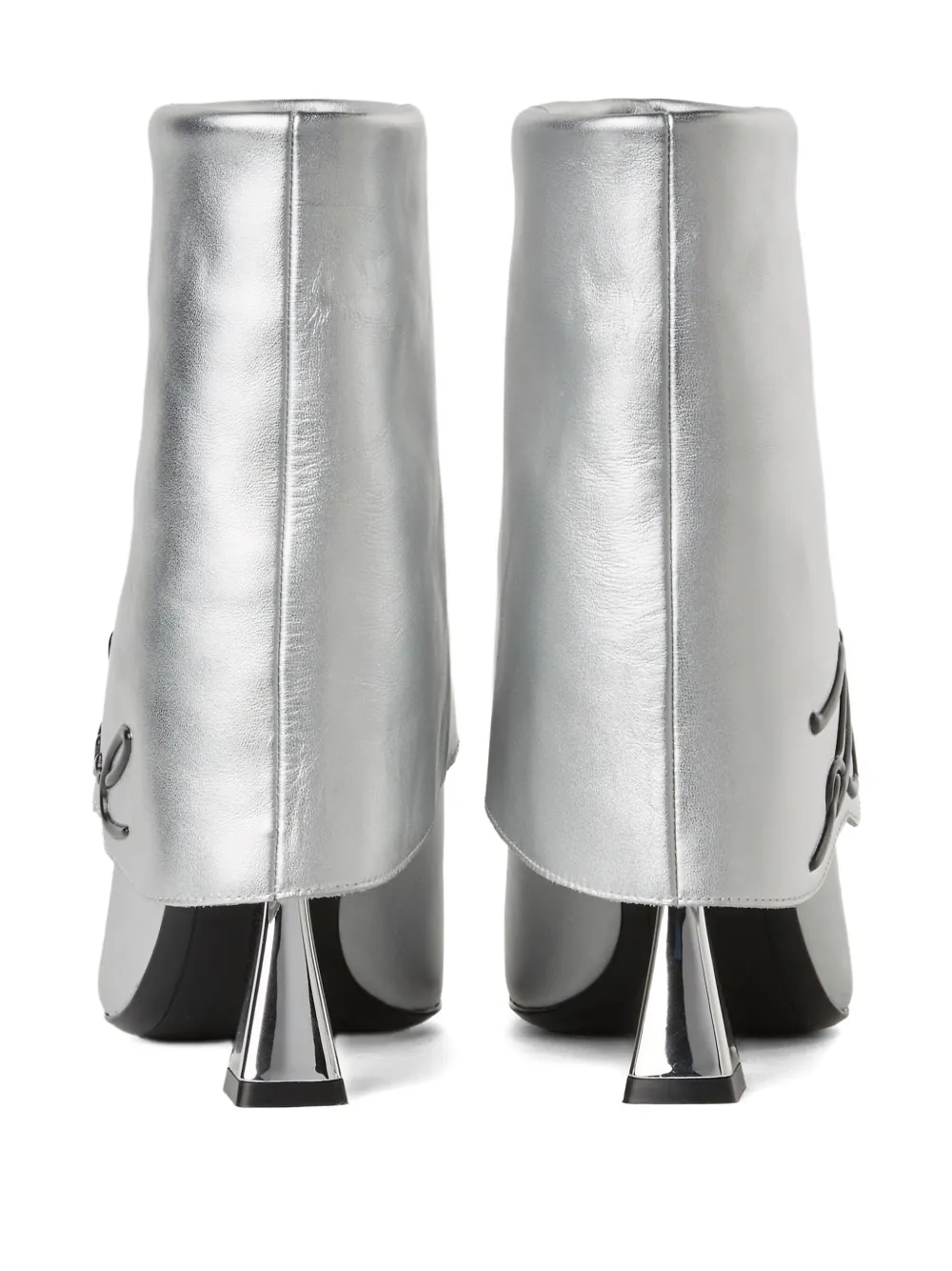 Karl Lagerfeld Debut II omgevouwen enkellaarzen Zilver