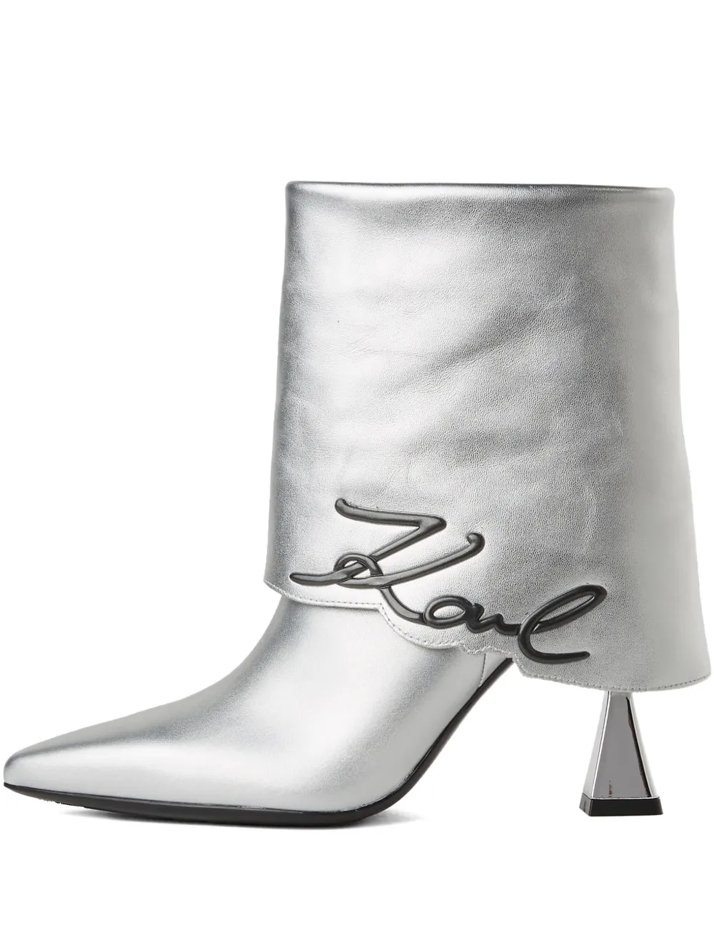 Karl Lagerfeld Debut II omgevouwen enkellaarzen Zilver