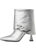 Karl Lagerfeld Debut II fold-down ankle boots - Silver