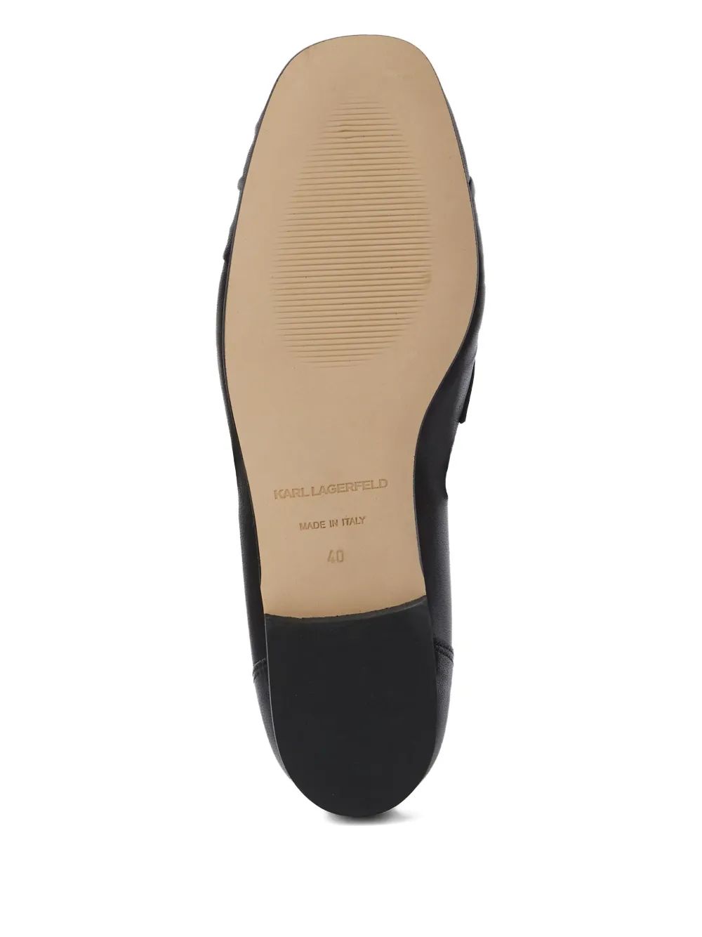 Karl Lagerfeld Leren loafers met logoplakkaat Zwart