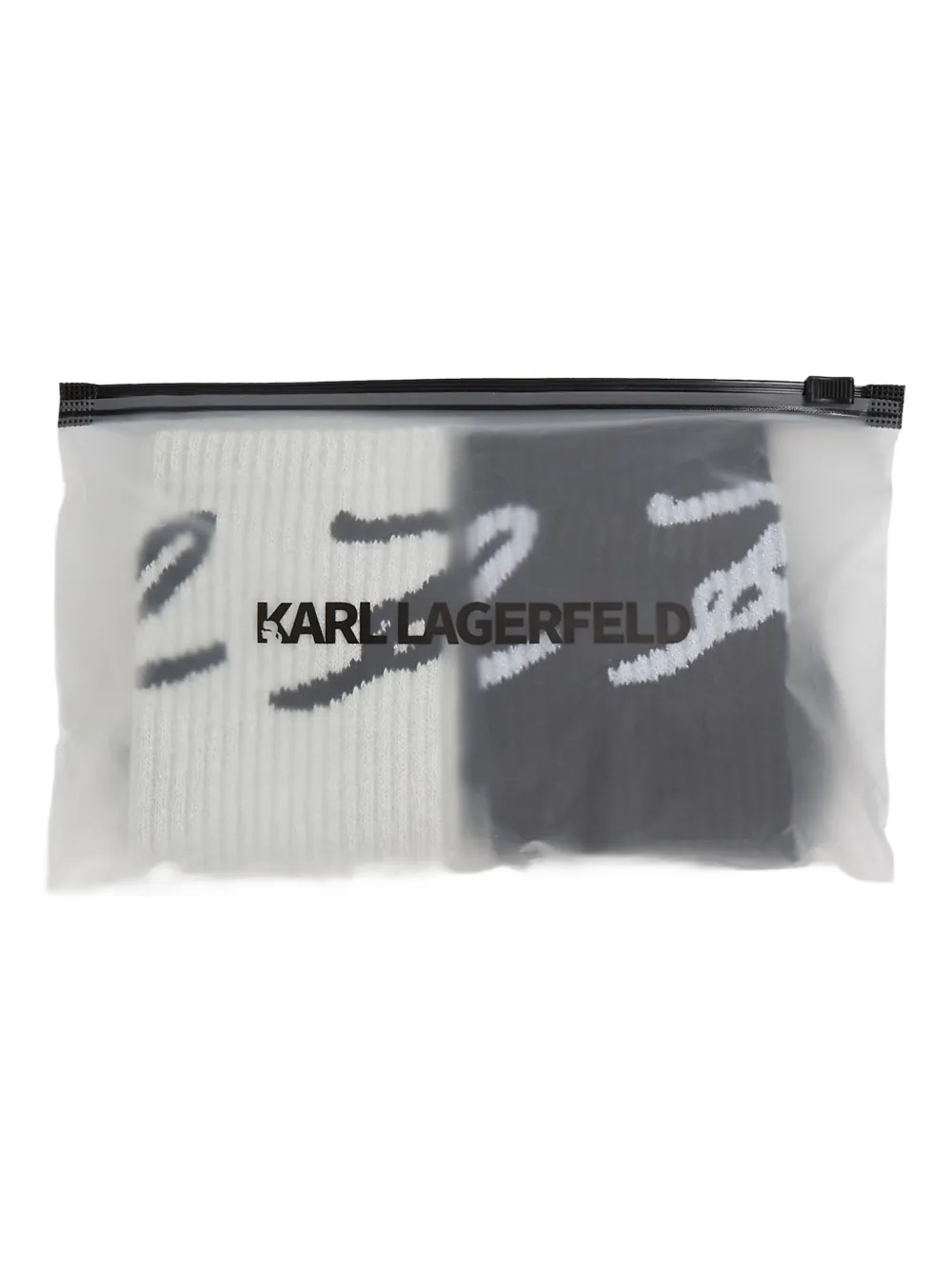 Karl Lagerfeld Twee paar sokken met logo-jacquard Beige