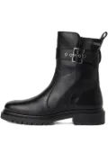 Karl Lagerfeld buckle-strap leather combat boots - Black