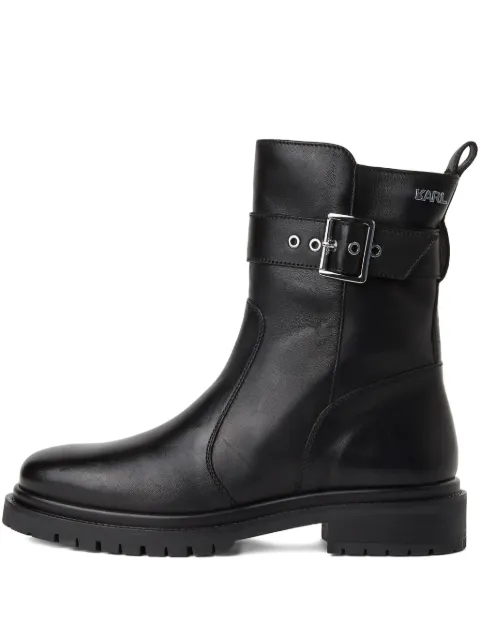Karl Lagerfeld buckle-strap leather combat  boots