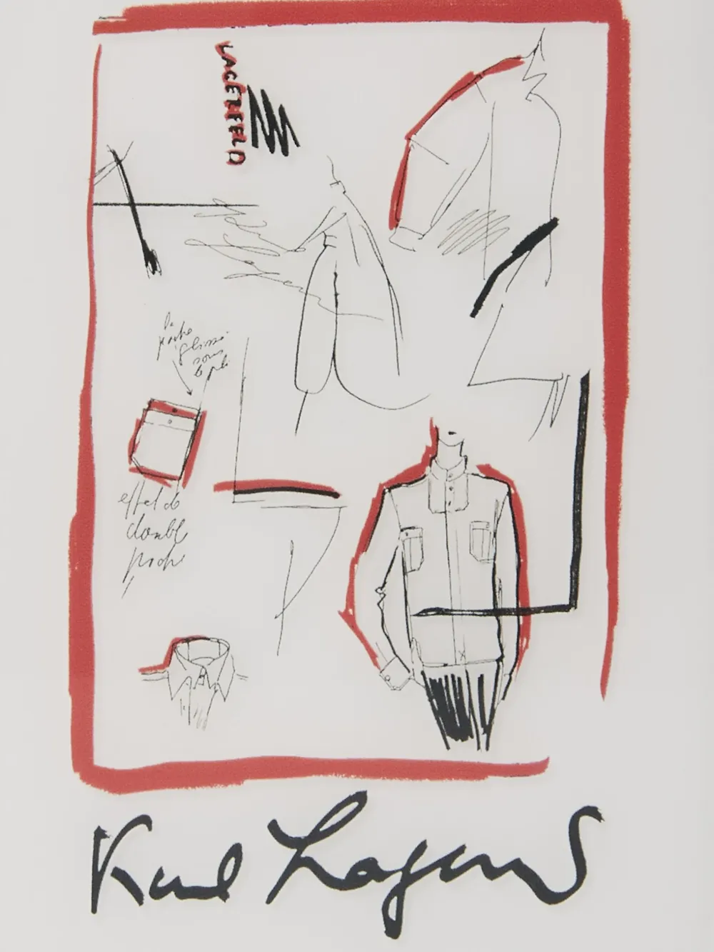 Karl Lagerfeld Sketch iPhone 16 Pro hoesje Wit