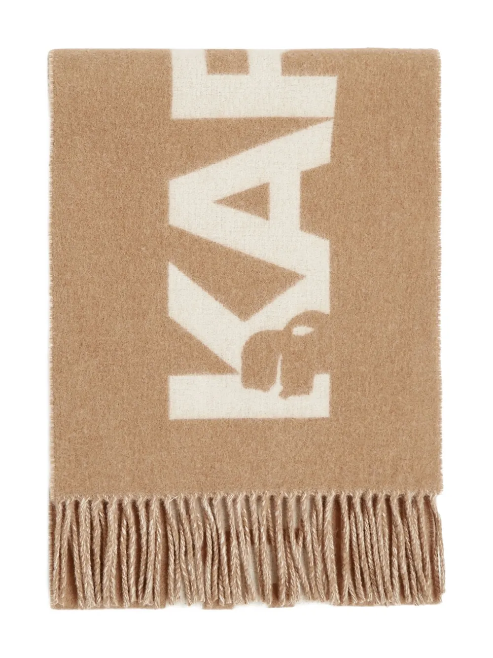 Karl Lagerfeld K Essential geweven sjaal met jacquard Bruin