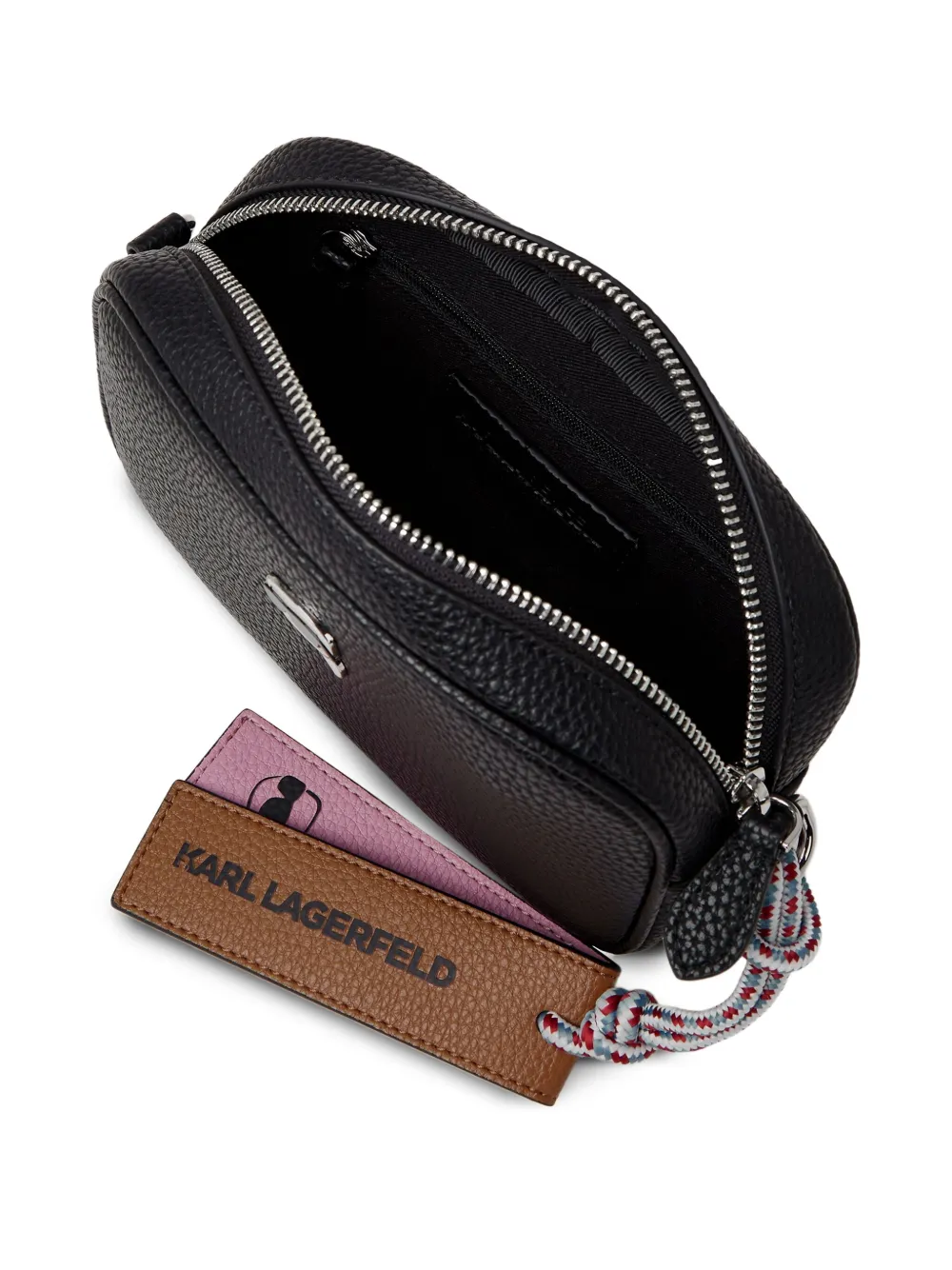 Karl Lagerfeld Pebble-embellished Shoulder Bag In Black