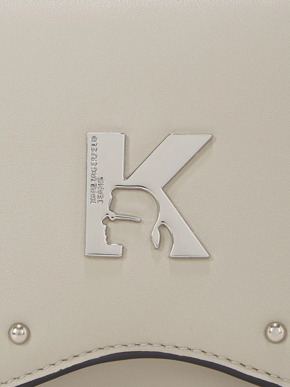 Karl Lagerfeld Jeans Crossbodytas verfraaid met studs Beige